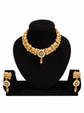 Gold-Plated Elephant Motif Necklace & Earrings Set