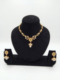 Gold-Plated Floral Vine Necklace & Jhumka Earrings Set