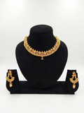 Gold Plated Temple Necklace & Chandbali Earrings Set
