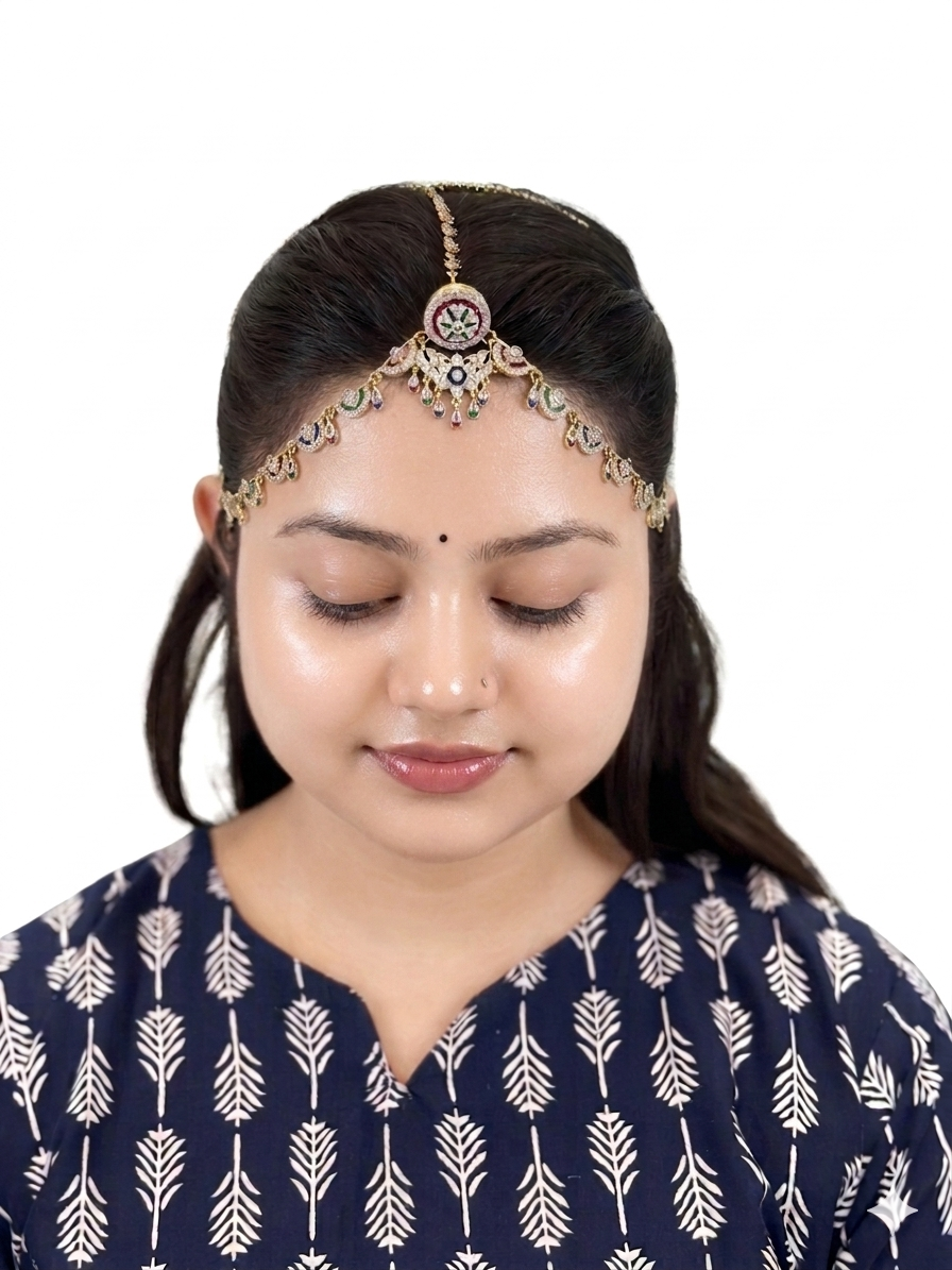 CZ Diamond Bridal Matha Patti Head Chain