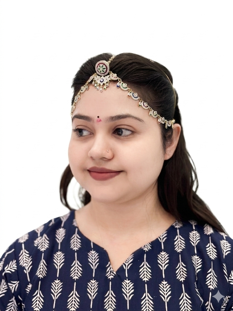 CZ Diamond Bridal Matha Patti Head Chain