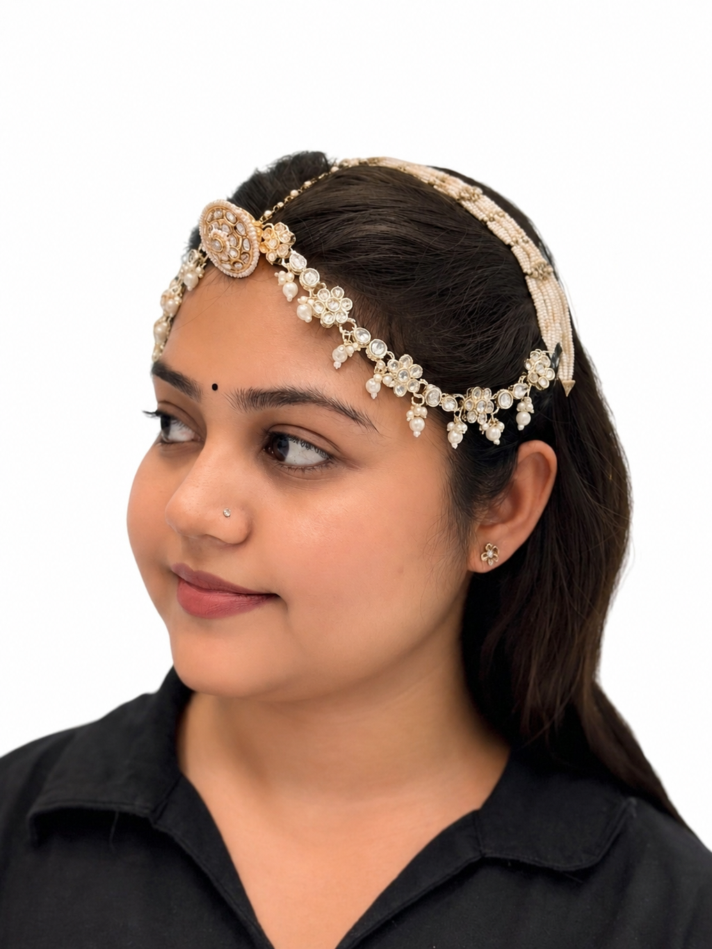 Kundan & Pearl Bridal Matha Patti Head Chain