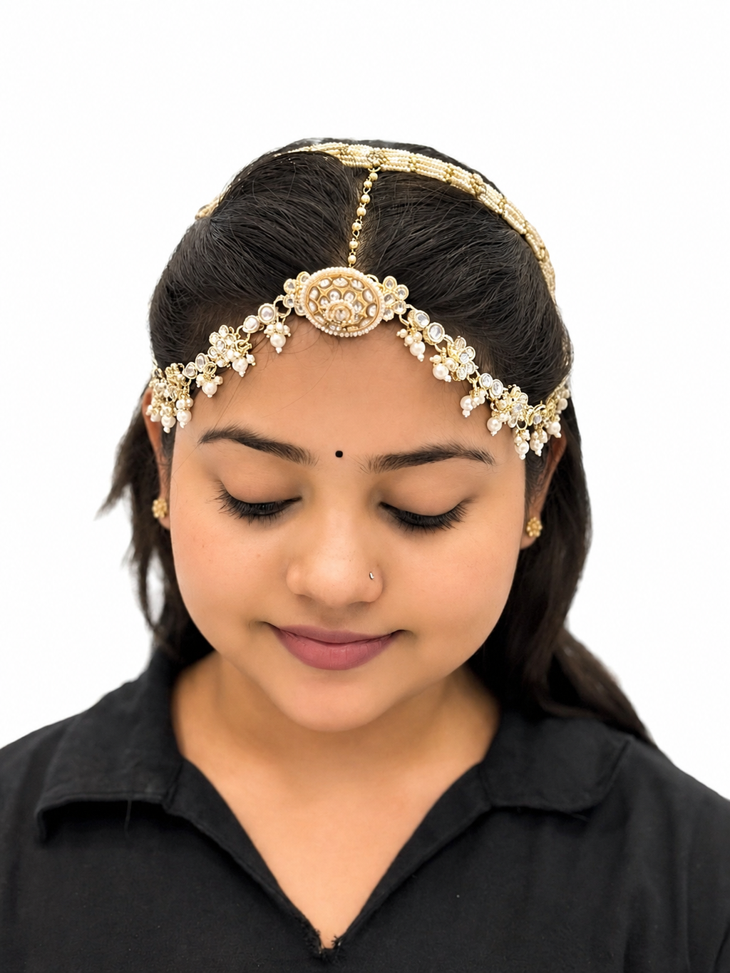 Kundan & Pearl Bridal Matha Patti Head Chain