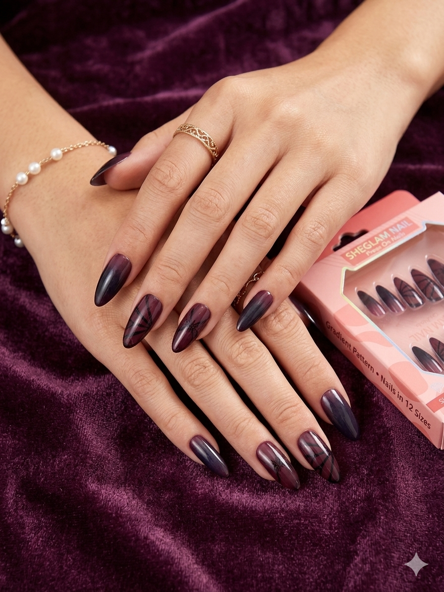 SHEGLAM Press On Nails – Dark Cherry Gradient