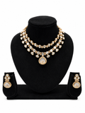 Double Layer Polki Kundan Necklace & Earrings Set