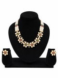 Floral Kundan Necklace & Earrings Set with Pearl String