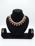 Ruby & Polki Kundan Teardrop Necklace & Earrings Set