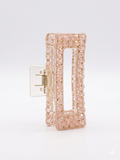 Rose Gold Crystal Rectangle Claw Hair Clip