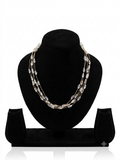 Gold Multi-Strand Crystal Bead Necklace & Earring Set