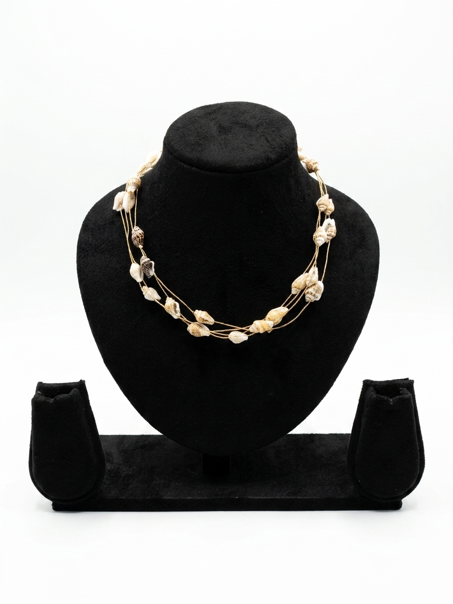 Gold Multi-Strand Seashell Necklace