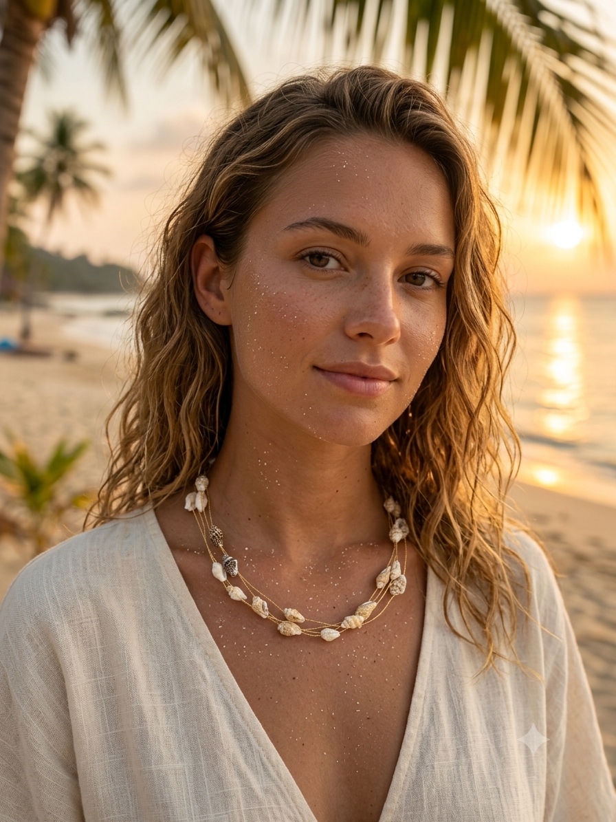 Gold Multi-Strand Seashell Necklace