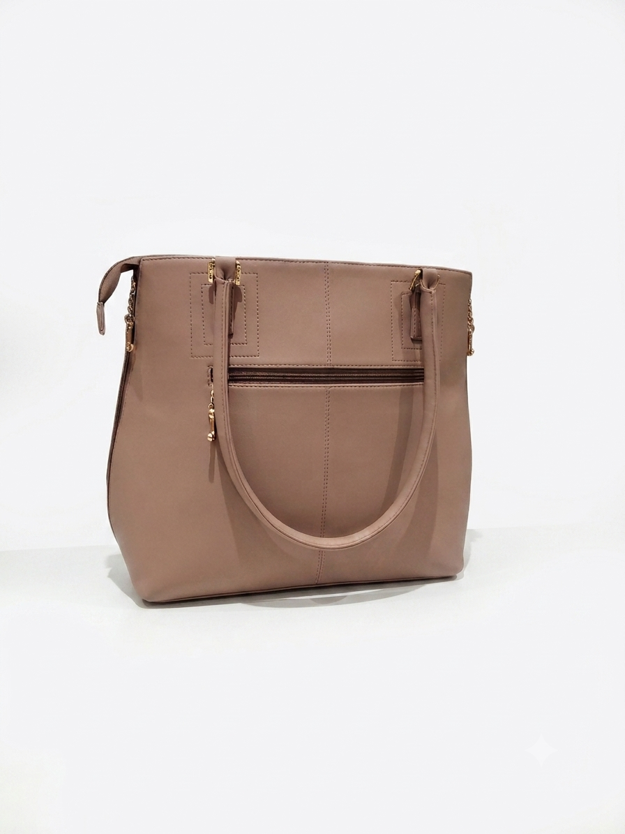 Dusty Pink Structured Tote Bag
