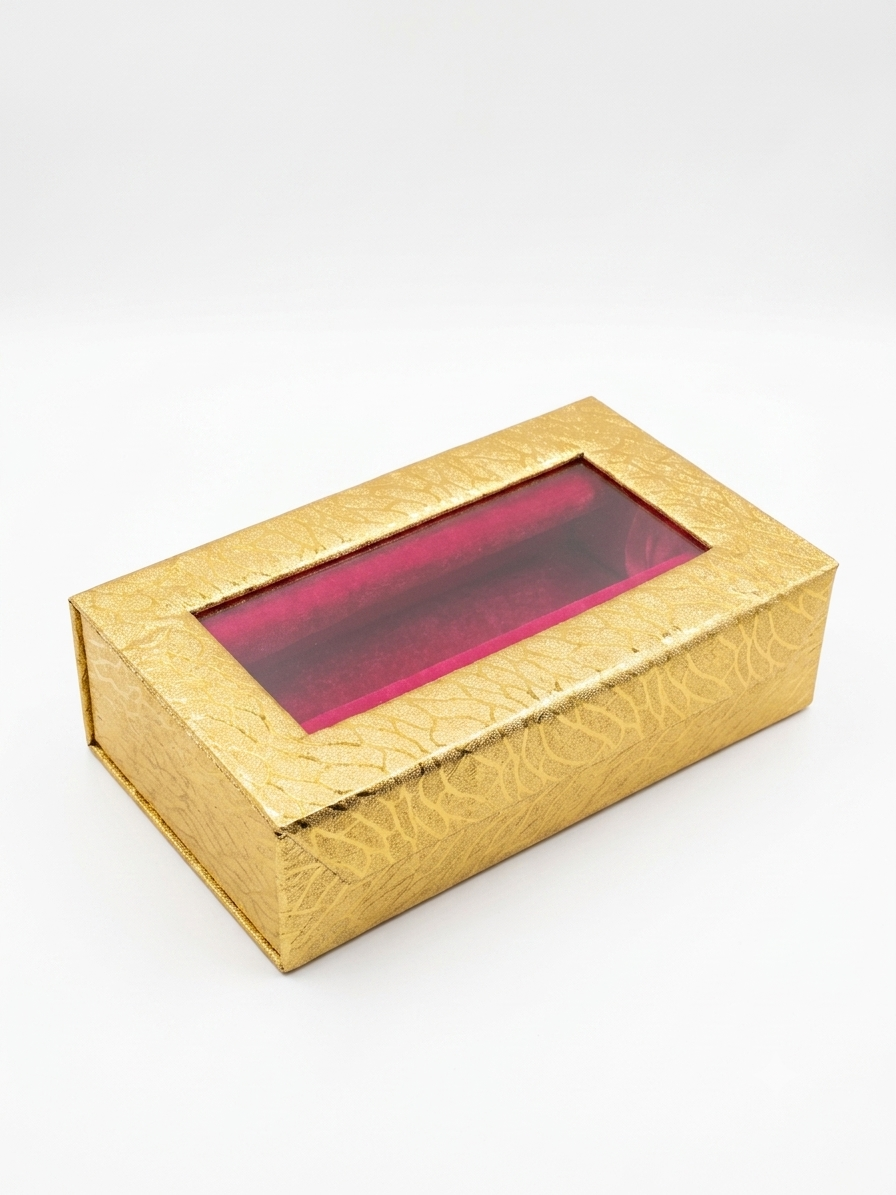Gold bangle Box – Wide Window with Red Velvet Interior & Mirror