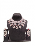 Ruby Red CZ Bridal Necklace & Earrings Set