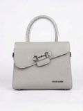 Coco Queen Grey Structured Flap Handbag