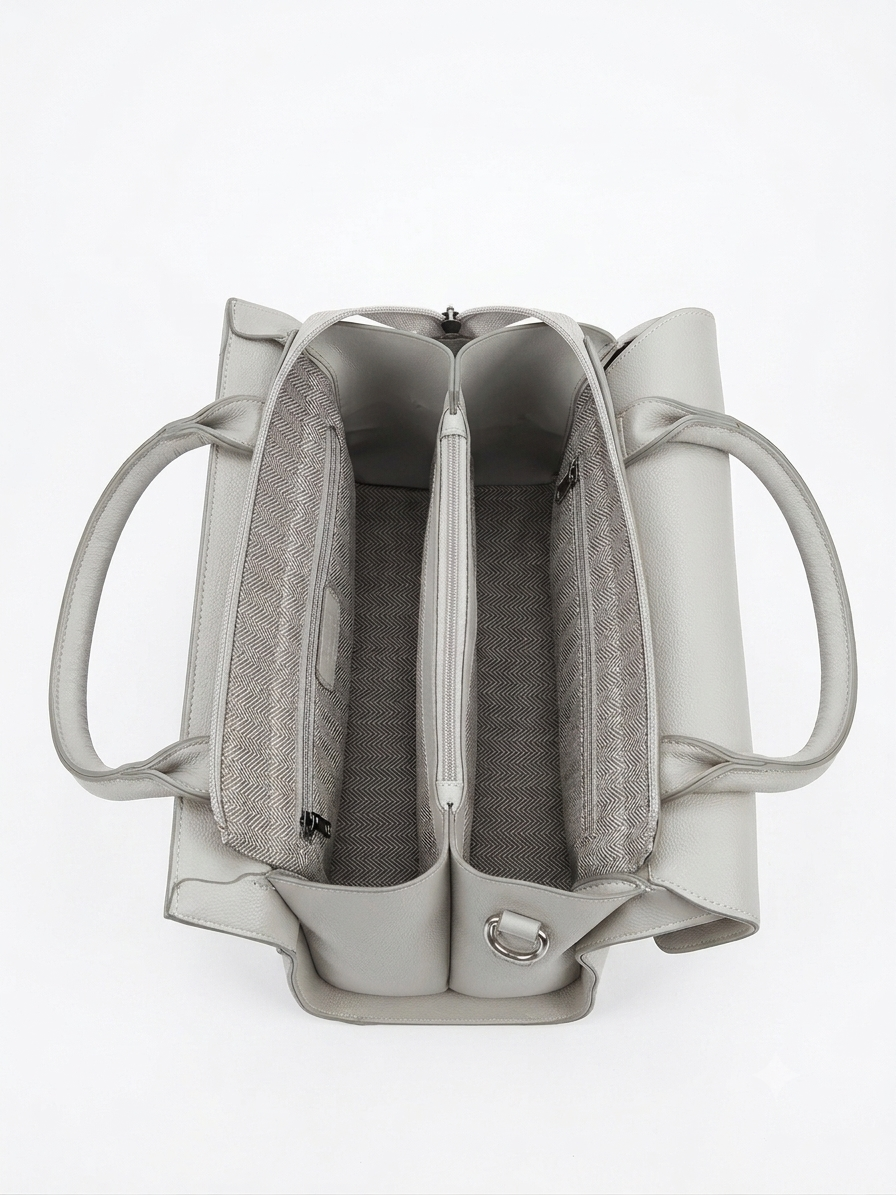 Coco Queen Grey Structured Flap Handbag