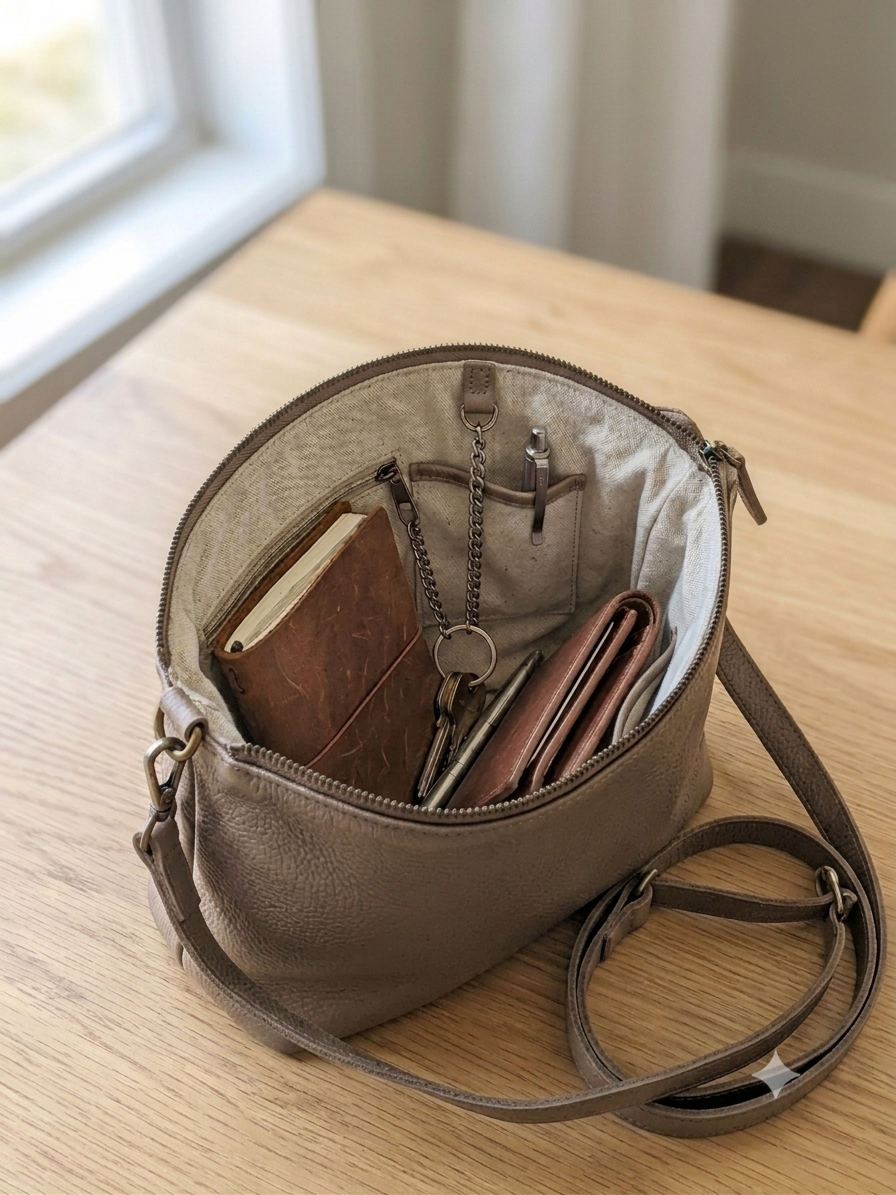 Taupe Crossbody Sling Bag