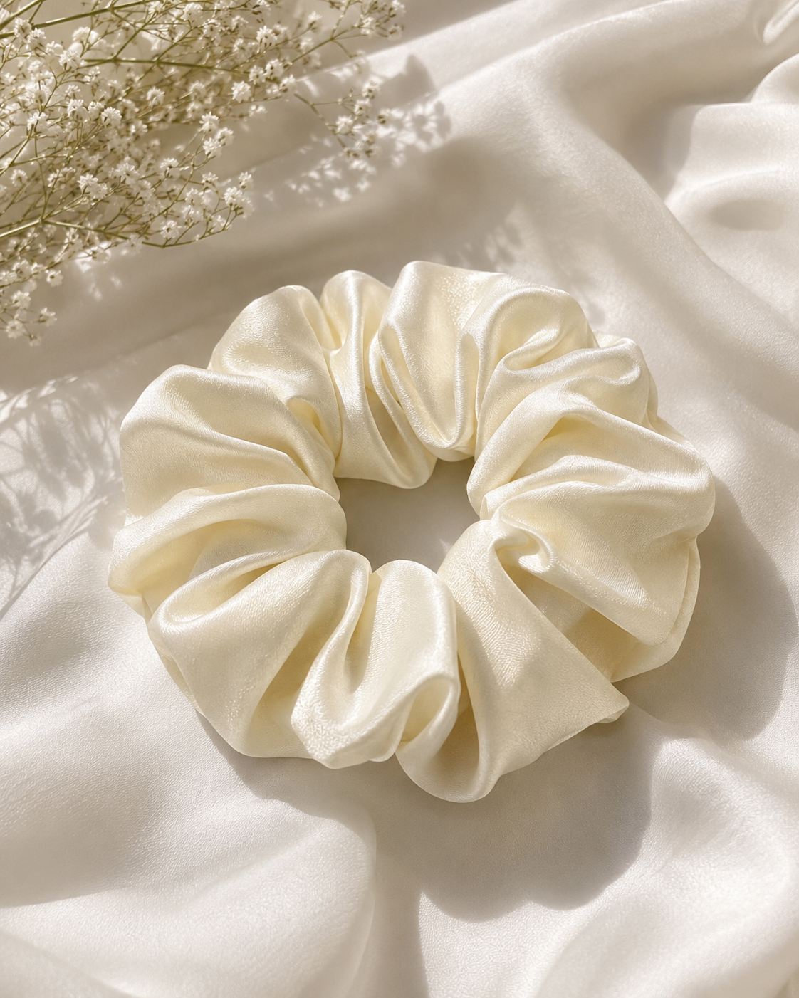Satin Scrunchies Gift Box - Set of 12 (Ivory)
