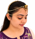 Multicolour Kundan Matha Patti with Pearl Chain – Bridal Head Jewellery