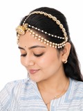 Gold Pearl Mathapatti – Bridal Hair Chain