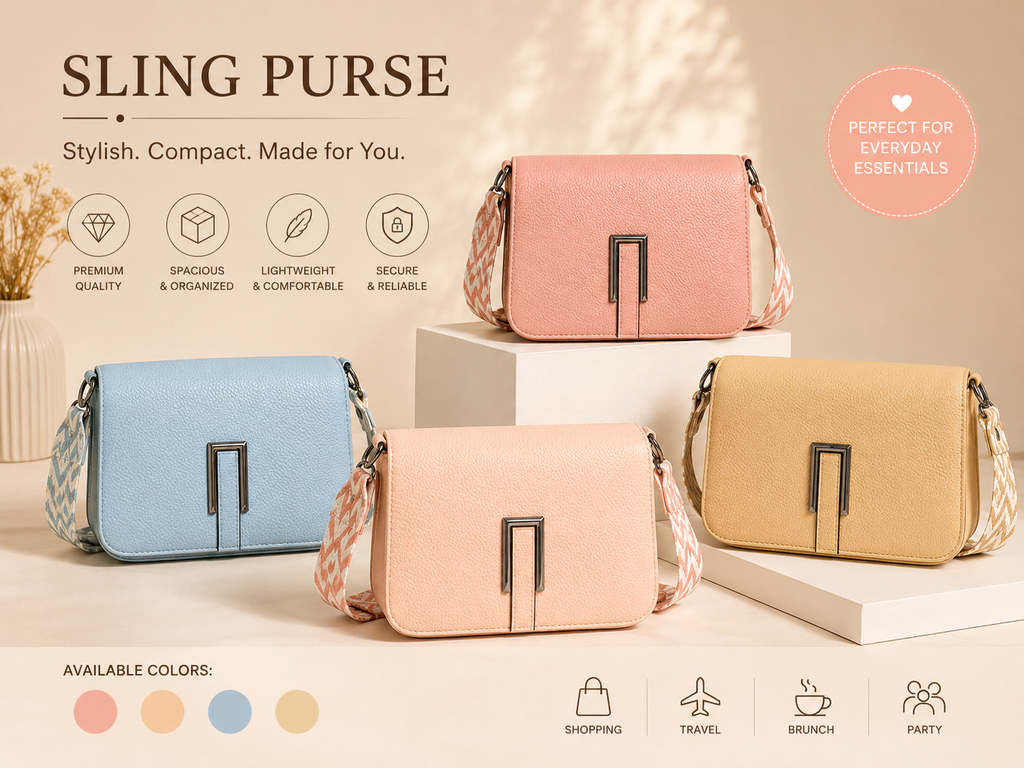 Pastel PU Leather Sling Purse with Woven Strap