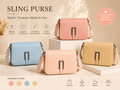 Pastel PU Leather Sling Purse with Woven Strap
