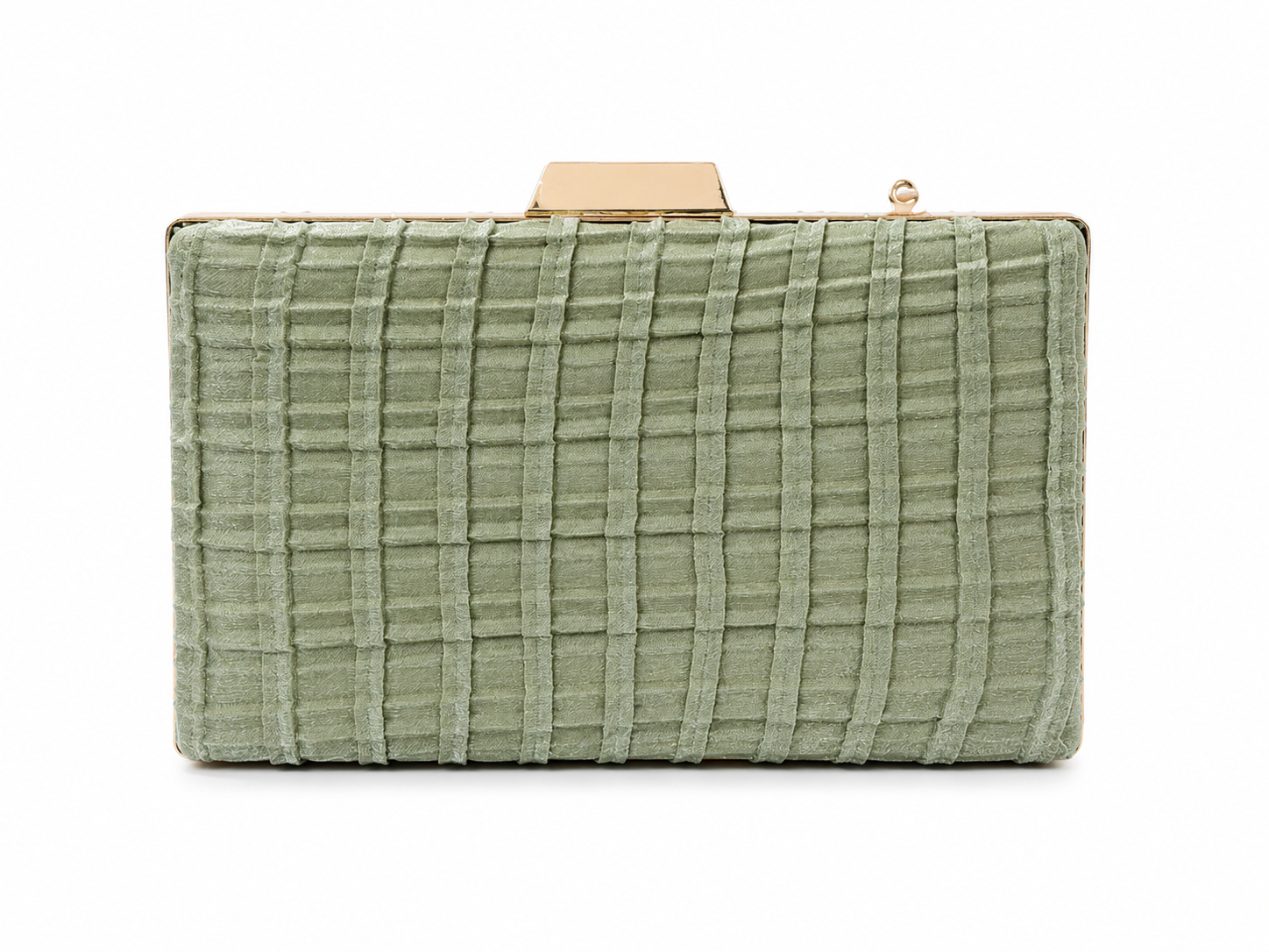 Sage Green Textured Box Clutch