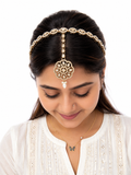 Kundan Maang Tikka with Hair Chain