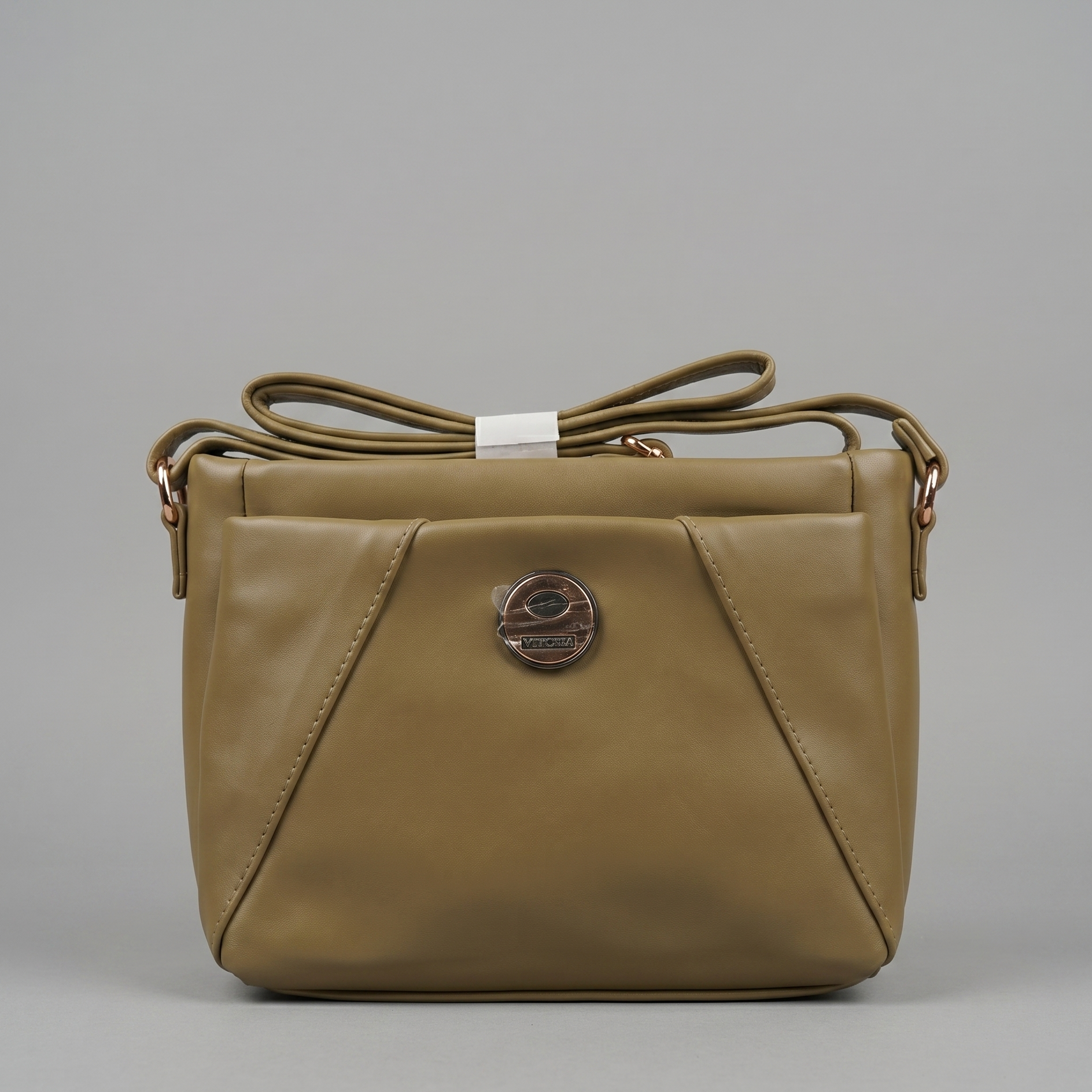 Elegant Multi-Compartment Olive Sling Bag