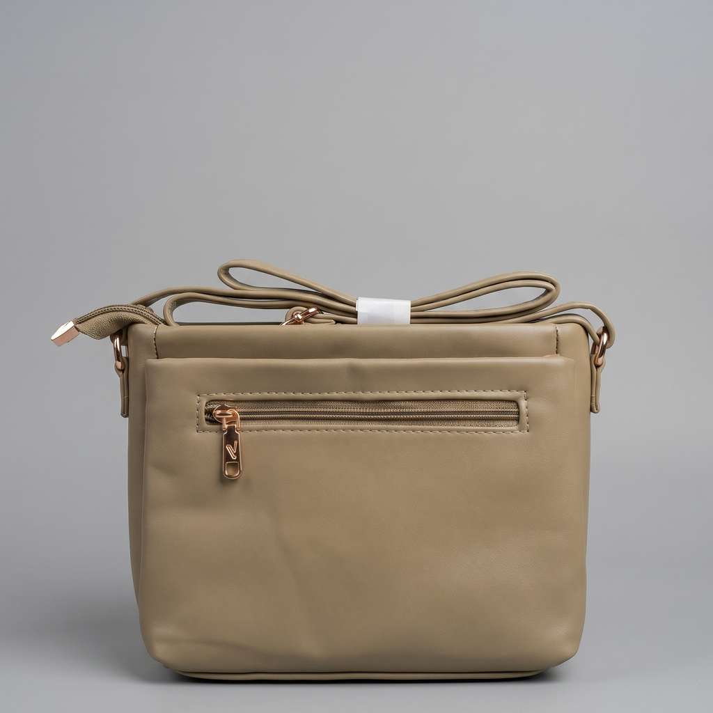 Elegant Multi-Compartment Olive Sling Bag