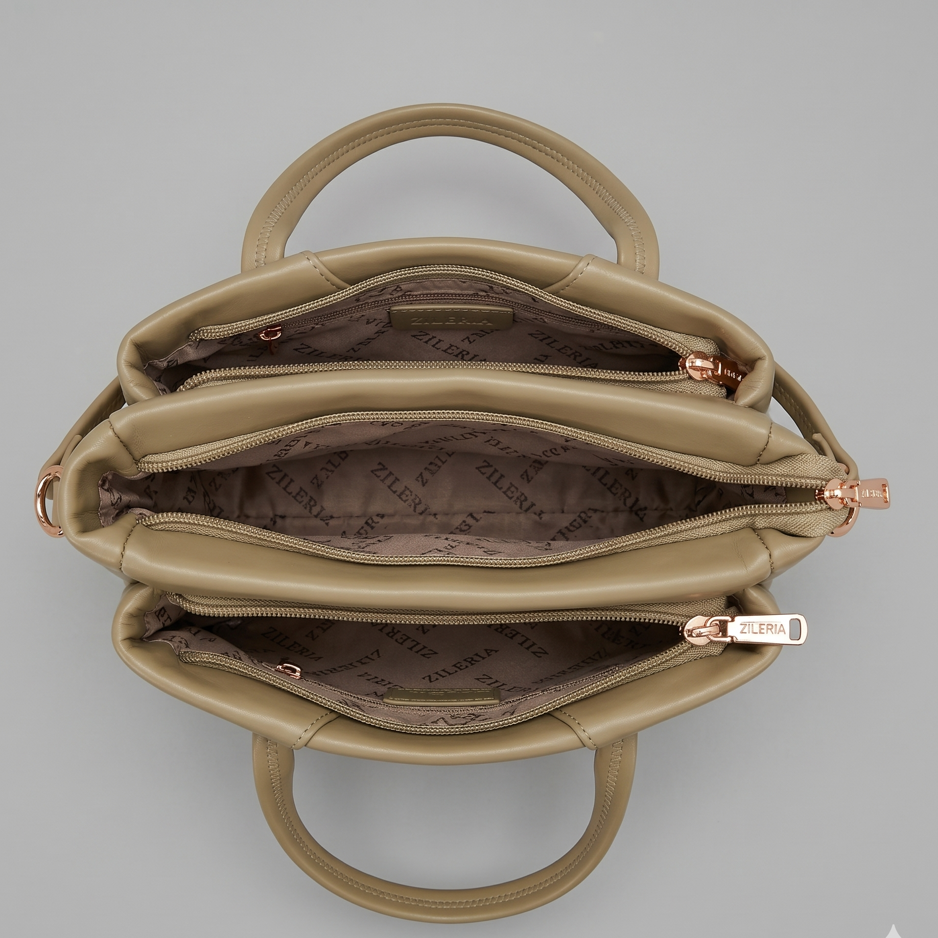 Elegant Multi-Compartment Olive Sling Bag