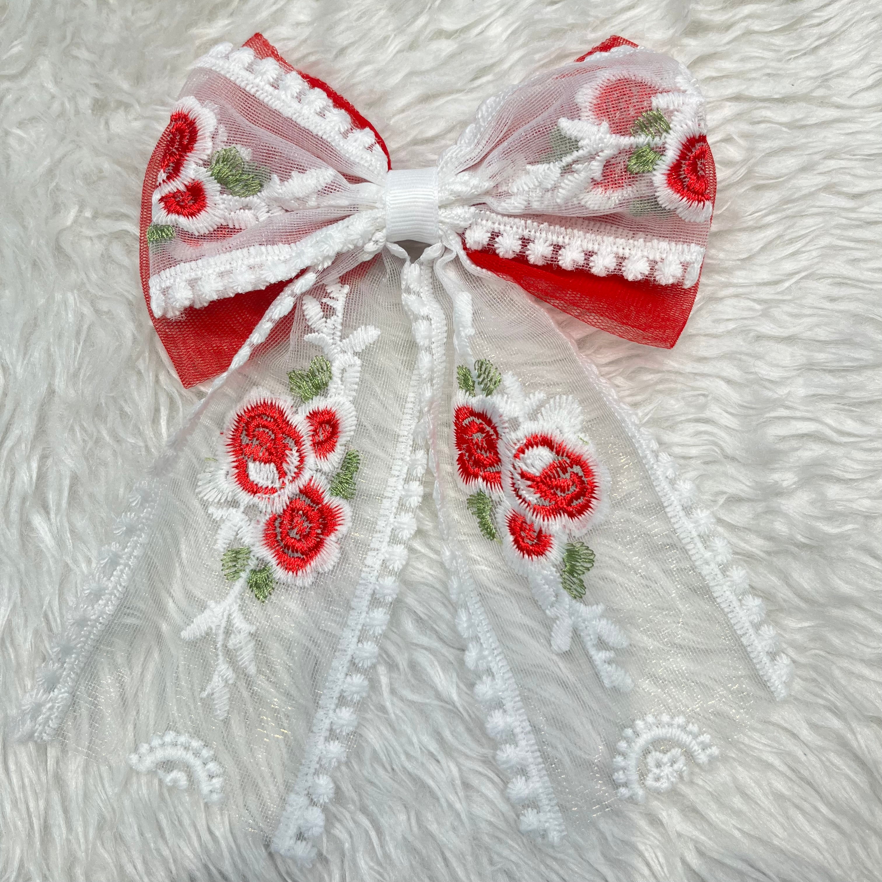 Floral Bow Hair Clip