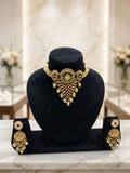 Antique Gold Choker Necklace Set with Meenakari & Jhumki Earrings