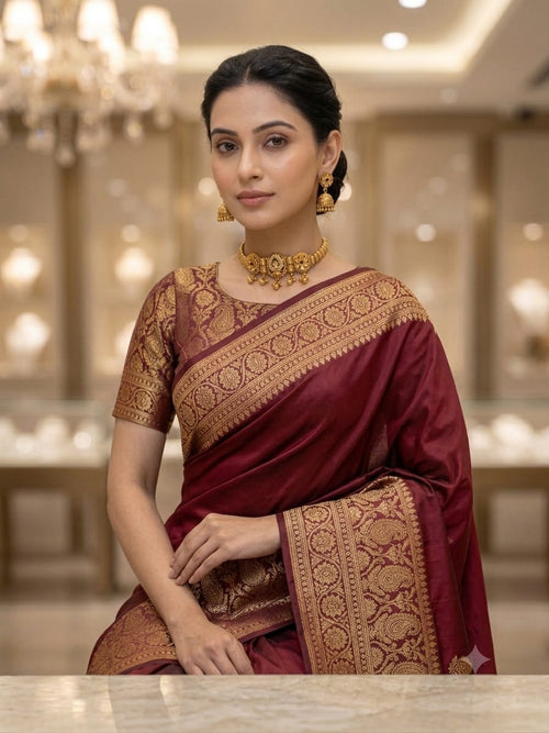 Antique Gold Temple Choker Necklace Set with Jhumki Earrings