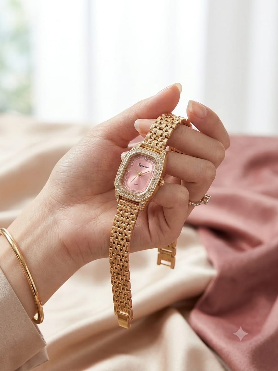 Rose Gold Diamond-Bezel Women's Watch