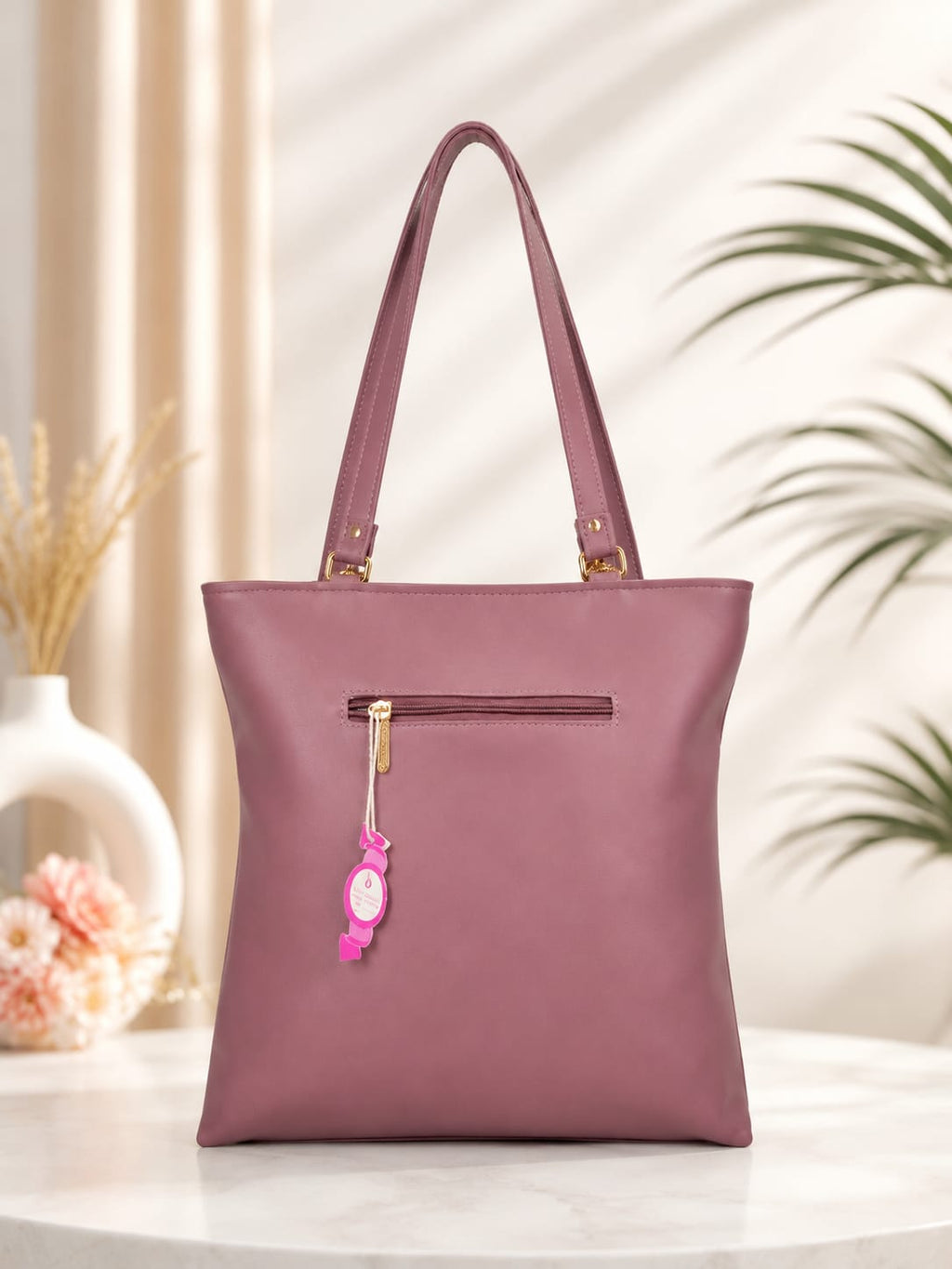 Krazy Kat Quilted Tote Bag – Dusty Mauve