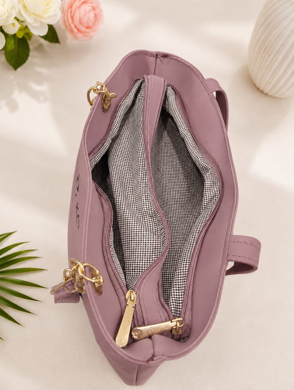 Krazy Kat Quilted Tote Bag – Dusty Mauve
