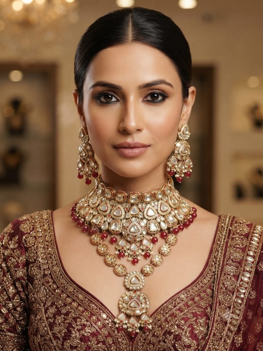 Ruby Kundan Bridal Jewellery Set