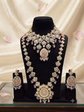 Floral Kundan Bridal Jewellery Set with Blush Pink Drops