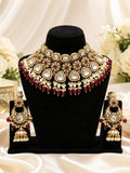 Ruby Kundan Bridal Choker Set with Jhumka Earrings