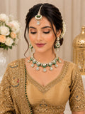 Emerald Green Polki Kundan Bridal Necklace Set