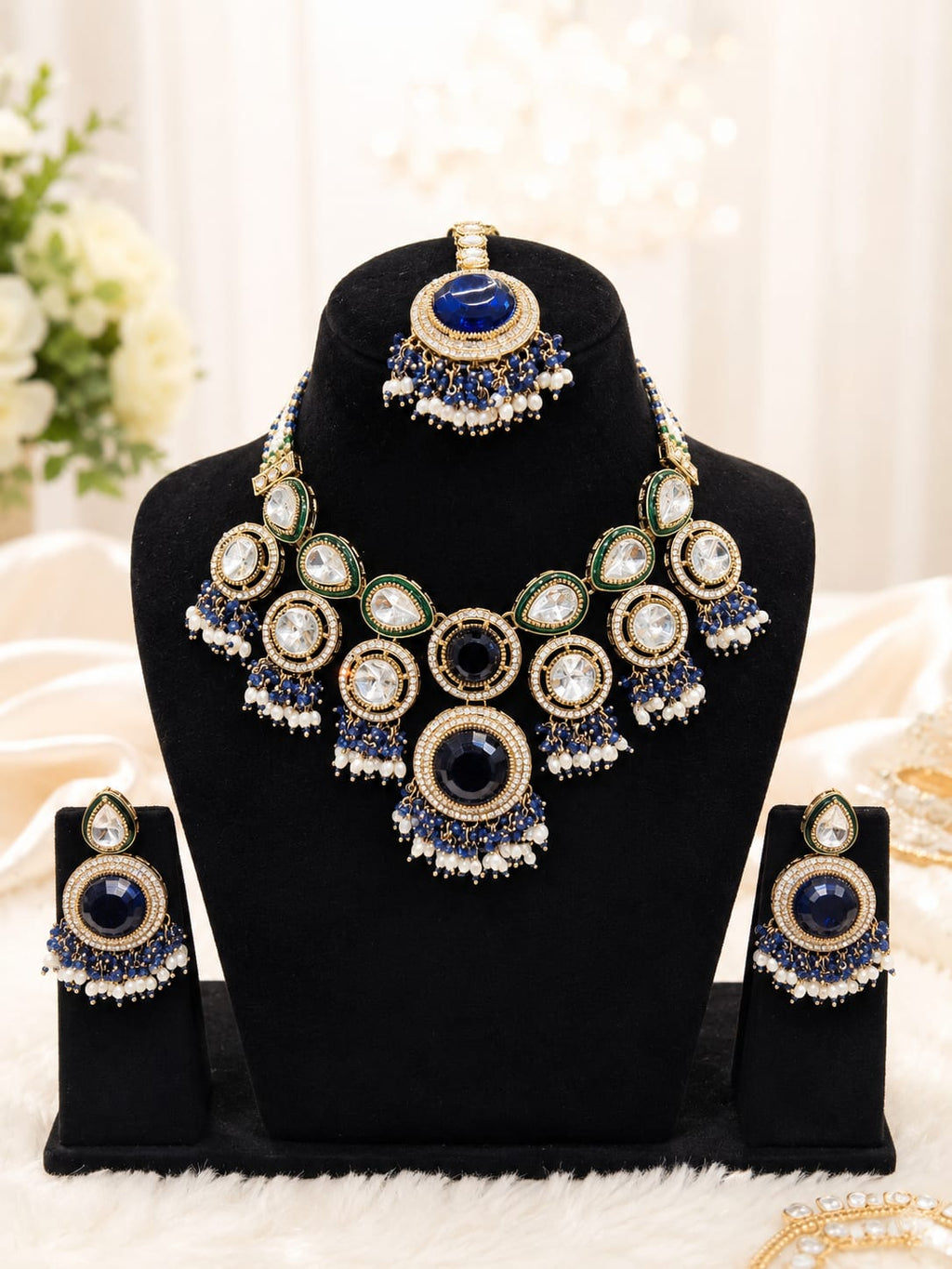 Royal Blue Kundan Bridal Jewellery Set