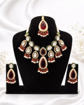 Maroon Green Kundan Bridal Jewellery Set