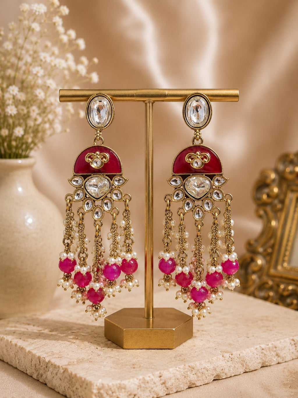 Kundan Tassel Earrings