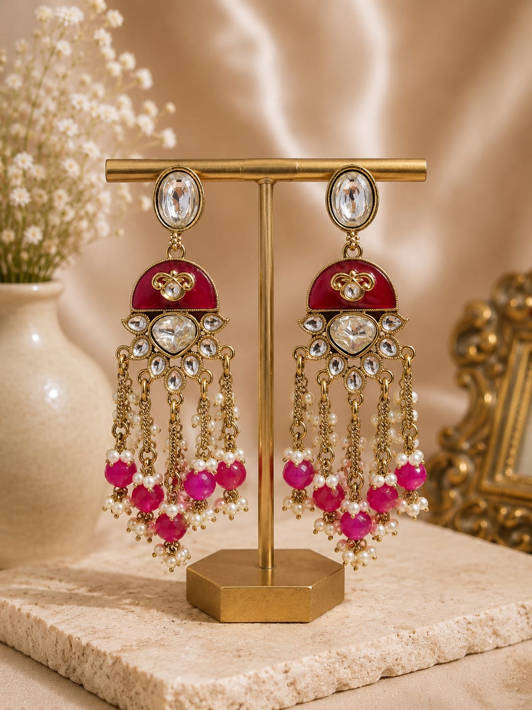 Kundan Tassel Earrings