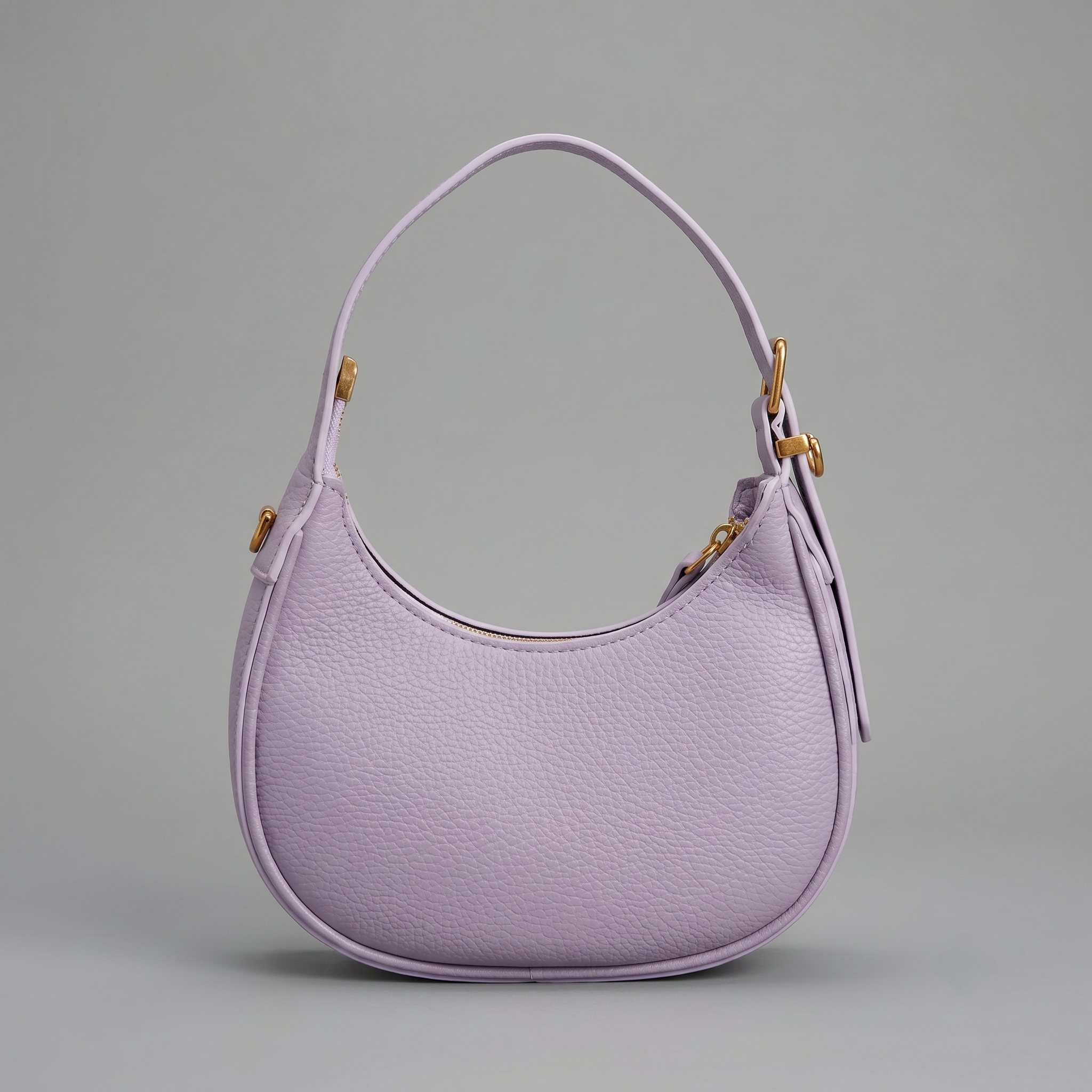 Pastel Lavender Crescent Hobo Shoulder Bag